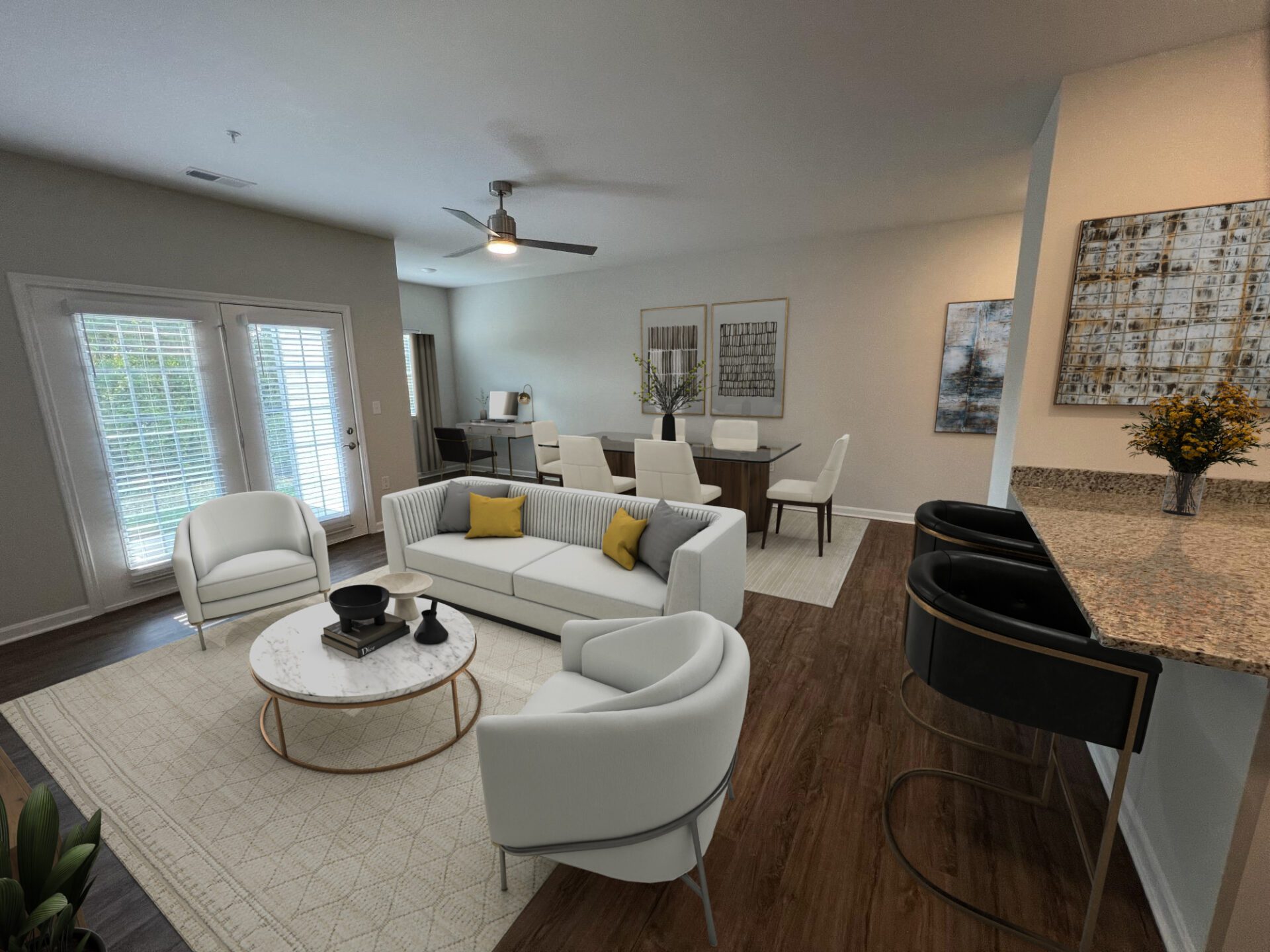 1 bedroom living room